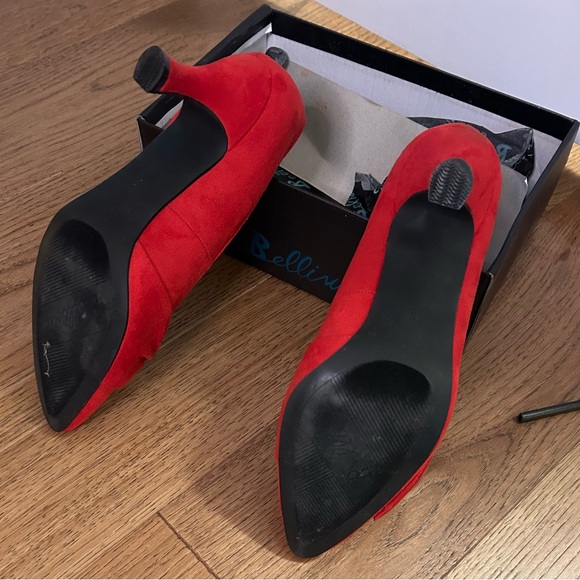 Beautiful Red Suede Heels - Picture 3 of 4
